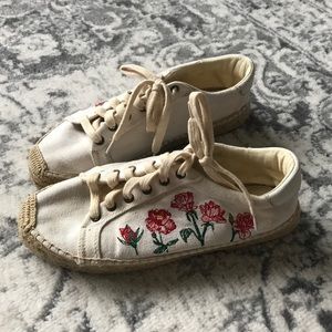 Soludos white espadrilles with embroidery 38.5